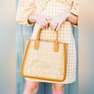 Talbots Caning Drawstring Tote Handbag